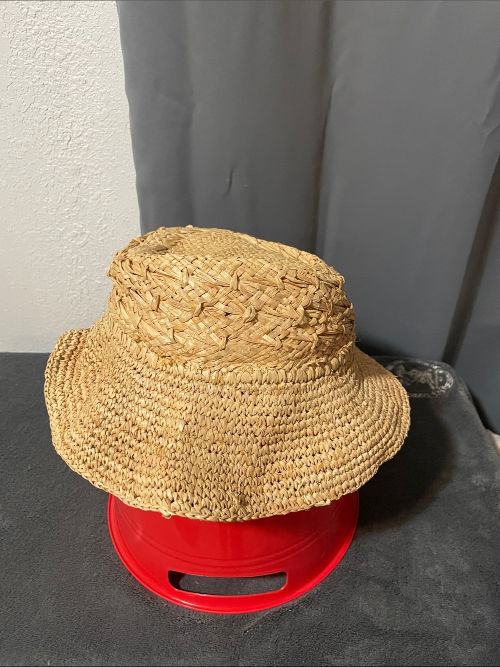 Woven Straw Beach Bucket Hat in Natural Tan NWOT